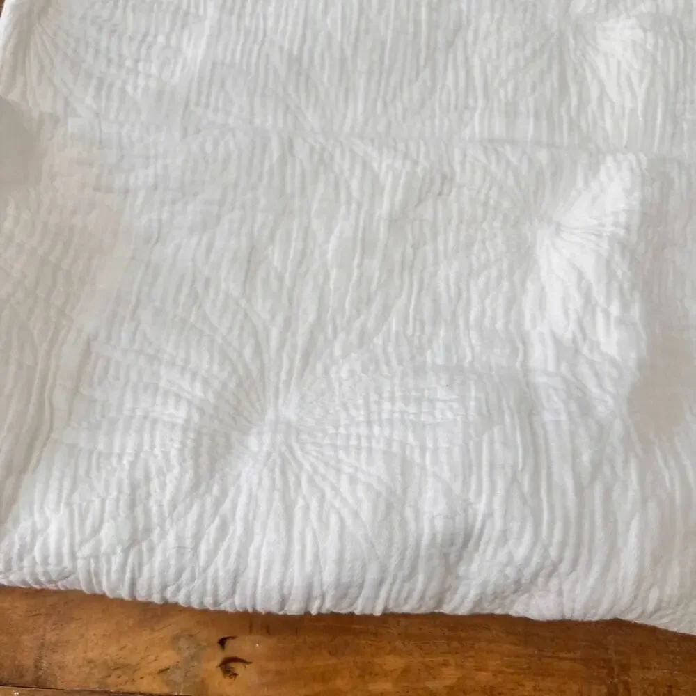 Rejuvenation Two King Size Pillow Shams Embroidered Florals Organic Cotton